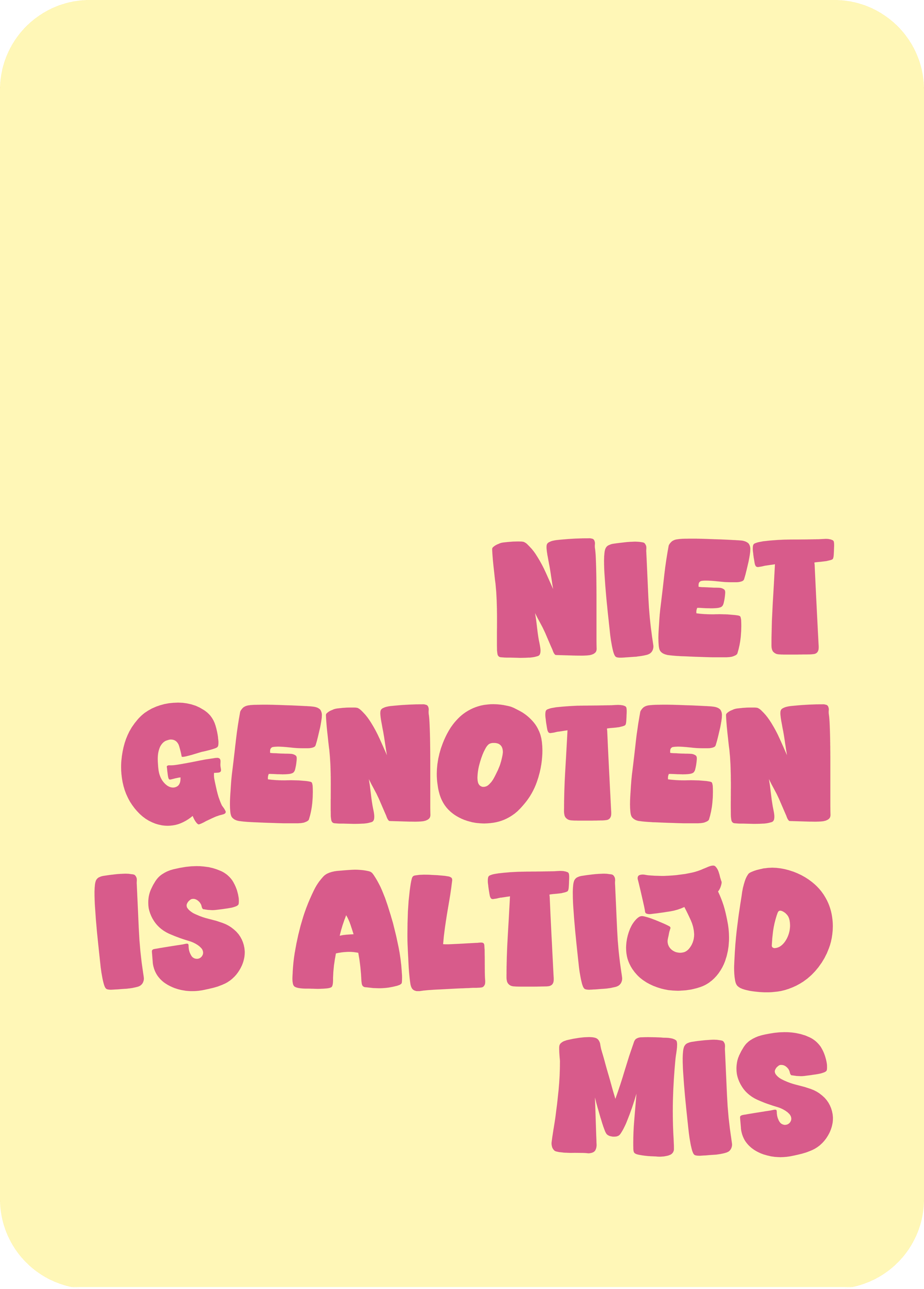 Kaart Niet genoten is altijd mis